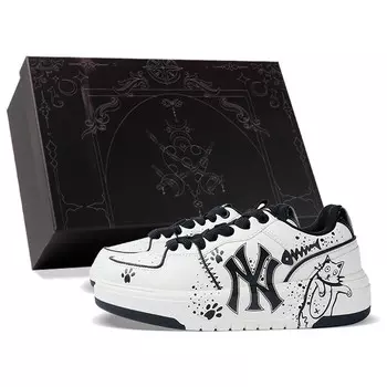 Кроссовки MLB Chunky Liner Skateboard Shoes Unisex Low-Top Black White, черный/белый