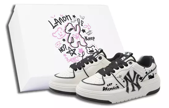 Кроссовки MLB Chunky Liner Skateboard Shoes Unisex Low-Top Black/White