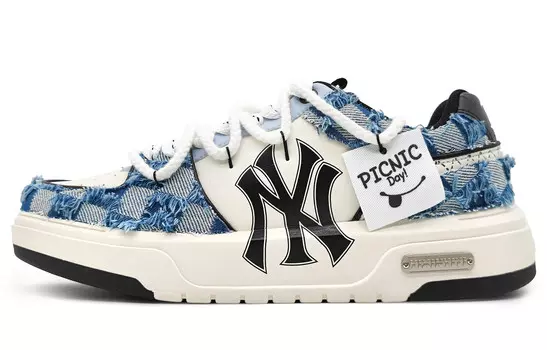 Кроссовки MLB Chunky Liner Skateboard Shoes Unisex Low-Top Beige/Black, унисекс