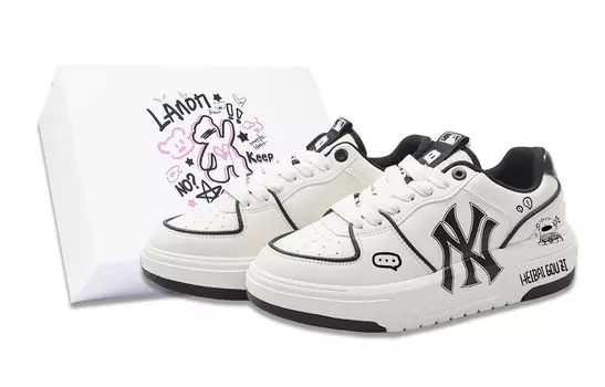 Кроссовки MLB Chunky Liner Skateboard Shoes Unisex Low-Top Black/White, черный/белый