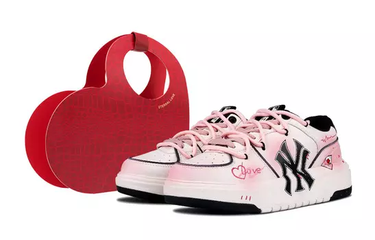 Кроссовки MLB Chunky Liner Skateboarding Shoes Unisex Low-top White/pink, розовый