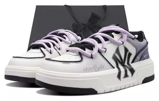 Кроссовки MLB Chunky Liner Skateboarding Shoes Unisex Low-top White, фиолетовый