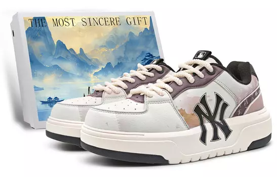 Кроссовки MLB Chunky Liner Skateboarding Shoes Unisex Low-top Black, розовый