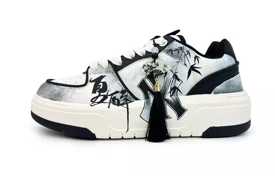 Кроссовки MLB Chunky Liner Skateboarding Shoes Unisex Low-top Black/white, цвет The night is not yet young