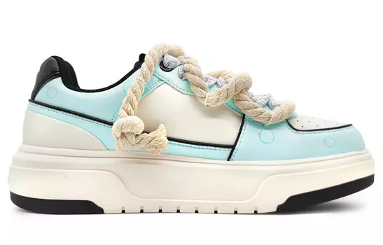 Кроссовки MLB Chunky Liner Skateboarding Shoes Unisex Low-top White/black, синий