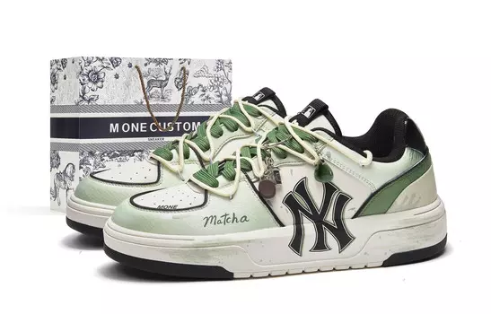 Кроссовки MLB Chunky Liner Skateboarding Shoes Unisex Low-top White, желтый