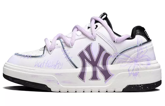 Кроссовки MLB Chunky Liner Skateboarding Shoes Unisex Low-top White/purple, фиолетовый