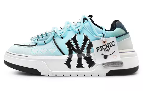 Кроссовки MLB Chunky Liner Skateboarding Shoes Unisex Low-top White, синий