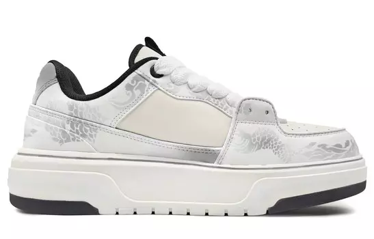 Кроссовки MLB Chunky Liner Skateboarding Shoes Unisex Low-top White, белый/серый