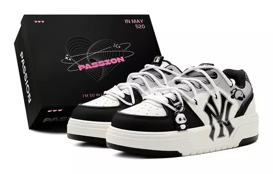 Кроссовки MLB Chunky Liner Skateboarding Shoes Unisex Low-top Black, серый