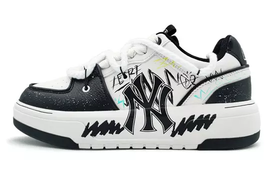 Кроссовки MLB Chunky Liner Skateboarding Shoes Unisex Low-top White/Creek Green/Yellow, белый