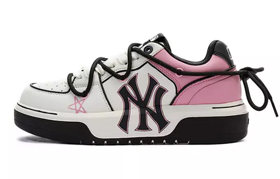 Кроссовки MLB Chunky Liner Skateboarding Shoes Unisex Low-top Black/pink/white, розовый
