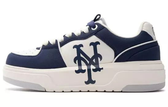 Кроссовки MLB Chunky Liner Skateboarding Shoes Unisex Low-top White/Blue, белый/синий