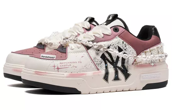 Кроссовки MLB Chunky Liner Skateboarding Shoes Unisex Low-top Black/silver/pink, черный