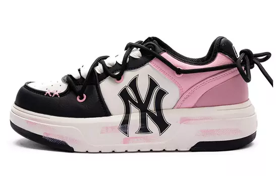 Кроссовки MLB Chunky Liner Skateboarding Shoes Unisex Low-top Black/white/pink, розовый