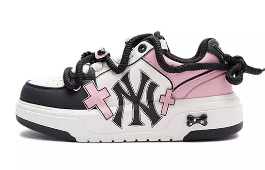 Кроссовки MLB Chunky Liner Skateboarding Shoes Unisex Low-top Black/pink, розовый