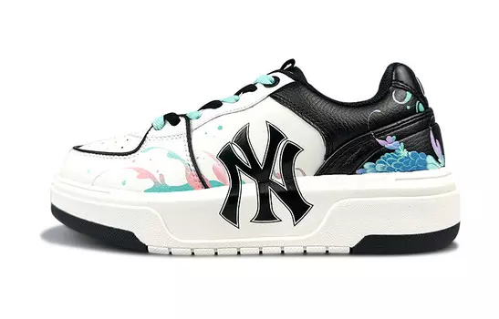 Кроссовки MLB Chunky Liner Skateboarding Shoes Unisex Low-top Black/Blue, белый