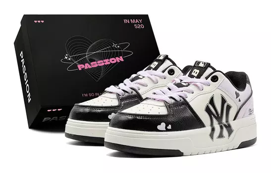 Кроссовки MLB Chunky Liner Skateboarding Shoes Unisex Low-top Black/white, цвет Light Lavender