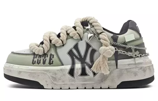 Кроссовки MLB Chunky Liner Skateboarding Shoes Unisex Low-top Gray, зеленый