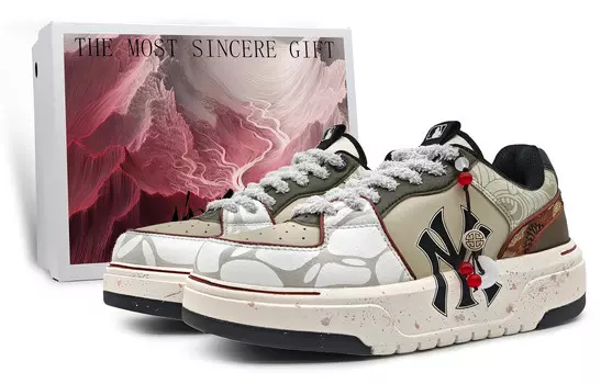 Кроссовки MLB Chunky Liner Skateboarding Shoes Unisex Low-top Brown, темно-зеленый