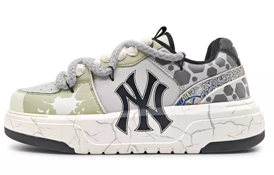 Кроссовки MLB Chunky Liner Skateboarding Shoes Unisex Low-top Gray, зеленый