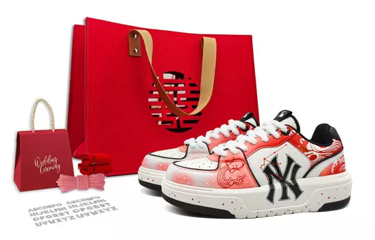 Кроссовки MLB Chunky Liner Skateboarding Shoes Unisex Low-top Red/white, красный