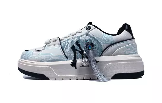 Кроссовки MLB Chunky Liner Skateboarding Shoes Unisex Low-top White, голубой