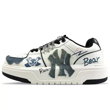 Кроссовки MLB Chunky Liner Skateboarding Shoes Unisex Low-top Blue/White, синий/белый