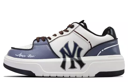 Кроссовки MLB Chunky Liner Skateboarding Shoes Unisex Low-top White, синий