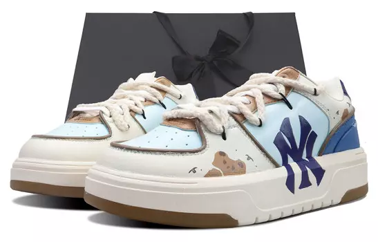 Кроссовки MLB Chunky Liner Skateboarding Shoes Unisex Low-top White, цвет Cookie