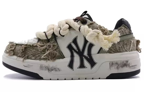 Кроссовки MLB Chunky Liner Skateboarding Shoes Unisex Low-top Green, оливковый