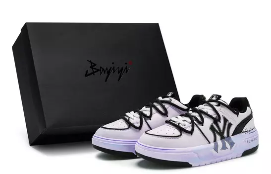 Кроссовки MLB Chunky Liner Skateboarding Shoes Unisex Low-top Black, фиолетовый