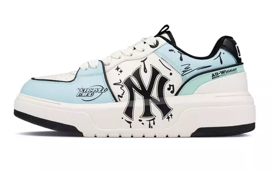 Кроссовки MLB Chunky Liner Skateboarding Shoes Unisex Low-top Blue/black, белый