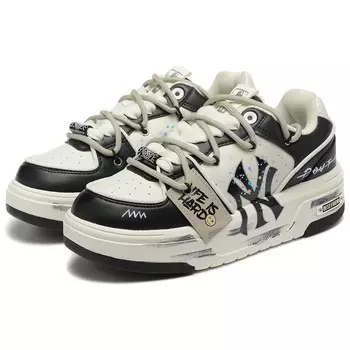 Кроссовки MLB Chunky Liner Skateboarding Shoes Unisex Low-top White, черный