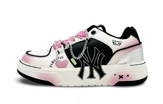Кроссовки MLB Chunky Liner Skateboarding Shoes Unisex Low-top Black/pink, черный/розовый