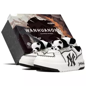 Кроссовки MLB Chunky Liner Skateboarding Shoes Unisex Low-top White/black, белый/черный