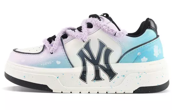 Кроссовки MLB Chunky Liner Skateboarding Shoes Unisex Low-top Blue/purple/white, голубой