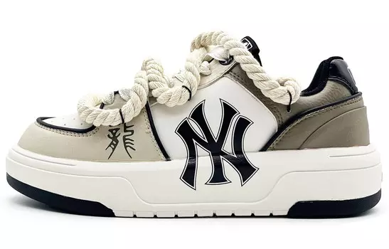 Кроссовки MLB Chunky Liner Skateboarding Shoes Unisex Low-top Beige/brown/white, цвет Off White