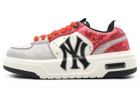 Кроссовки MLB Chunky Liner Skateboarding Shoes Unisex Low-top White/black, светло-серый