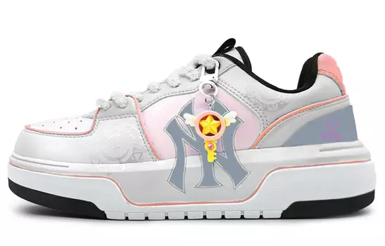 Кроссовки MLB Chunky Liner Skateboarding Shoes Unisex Low-top Gray, серый/розовый