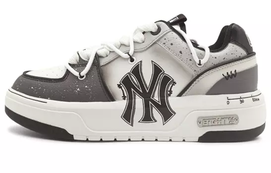 Кроссовки MLB Chunky Liner Skateboarding Shoes Unisex Low-top White/gray, темно-серый