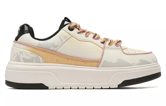 Кроссовки MLB Chunky Liner Skateboarding Shoes Unisex Low-top White/yellow/black, цвет Sail/Sesame/Obsidian