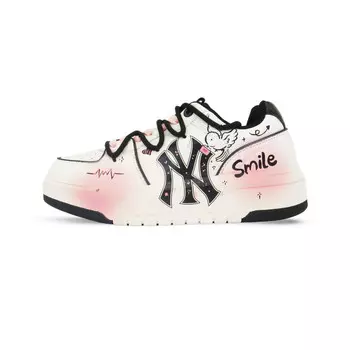 Кроссовки MLB Chunky Liner Skateboarding Shoes Unisex Low-top Pink/Black/White, розовый