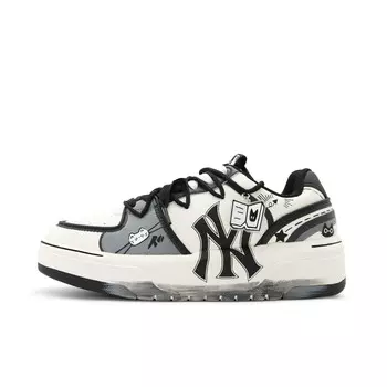 Кроссовки MLB Chunky Liner Skateboarding Shoes Unisex Low-top Black/white/gray, черный/белый
