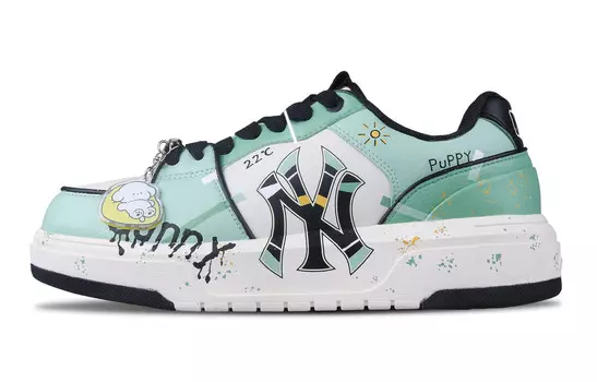 Кроссовки MLB Chunky Liner Skateboarding Shoes Unisex Low-top Off-white, светло-зеленый