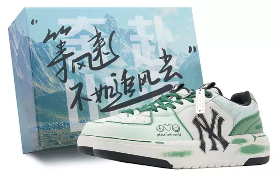 Кроссовки MLB Chunky Liner Skateboarding Shoes Unisex Low-top Green/White, зеленый