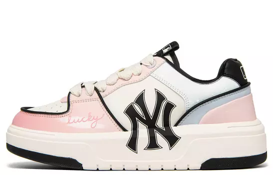 Кроссовки MLB Chunky Liner Skateboarding Shoes Unisex Low-top White/Blue/Pink, розовый