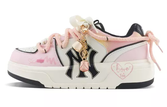 Кроссовки MLB Chunky Liner Skateboarding Shoes Unisex Low-top Pink/white/black, розовый