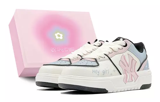 Кроссовки MLB Chunky Liner Skateboarding Shoes Unisex Low-top Pink/blue/white, синий/розовый