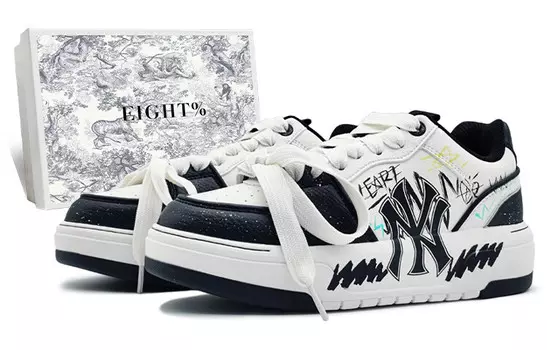 Кроссовки MLB Chunky Liner Skateboarding Shoes Unisex Low-top White/Creek Green/Yellow, белый